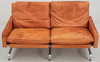A Poul Kjaerholm brown leather 'PK-31'-2 sofa, by E Kold Christensen, Denmark.