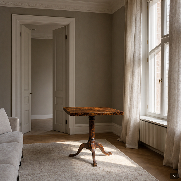 A folding table, Mälardalen, first half of the 19th century.