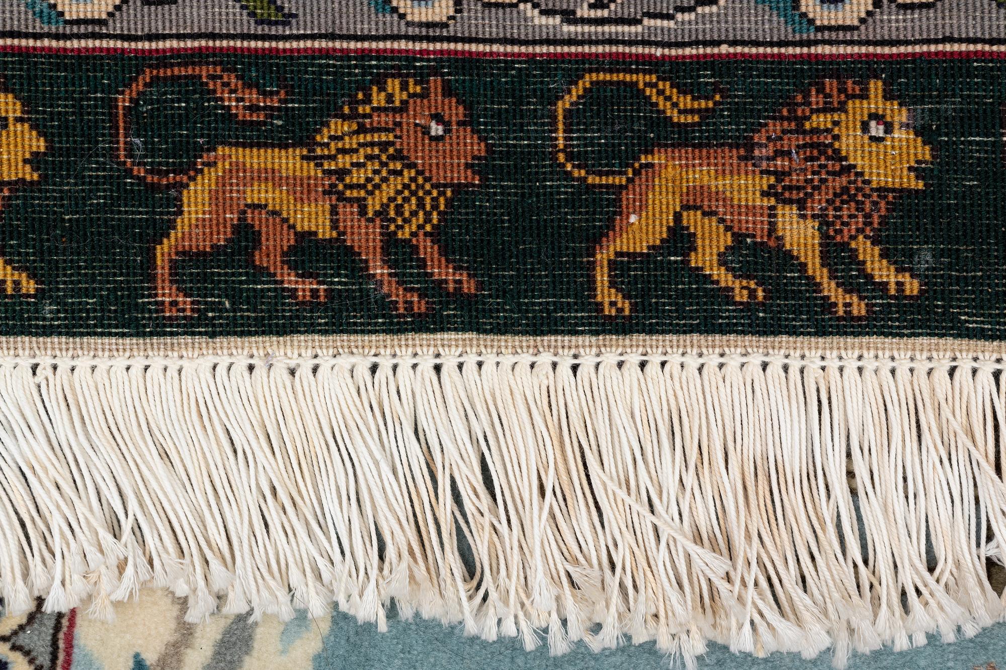 Rug, figural Tabriz, approx. 304 x 198 cm.