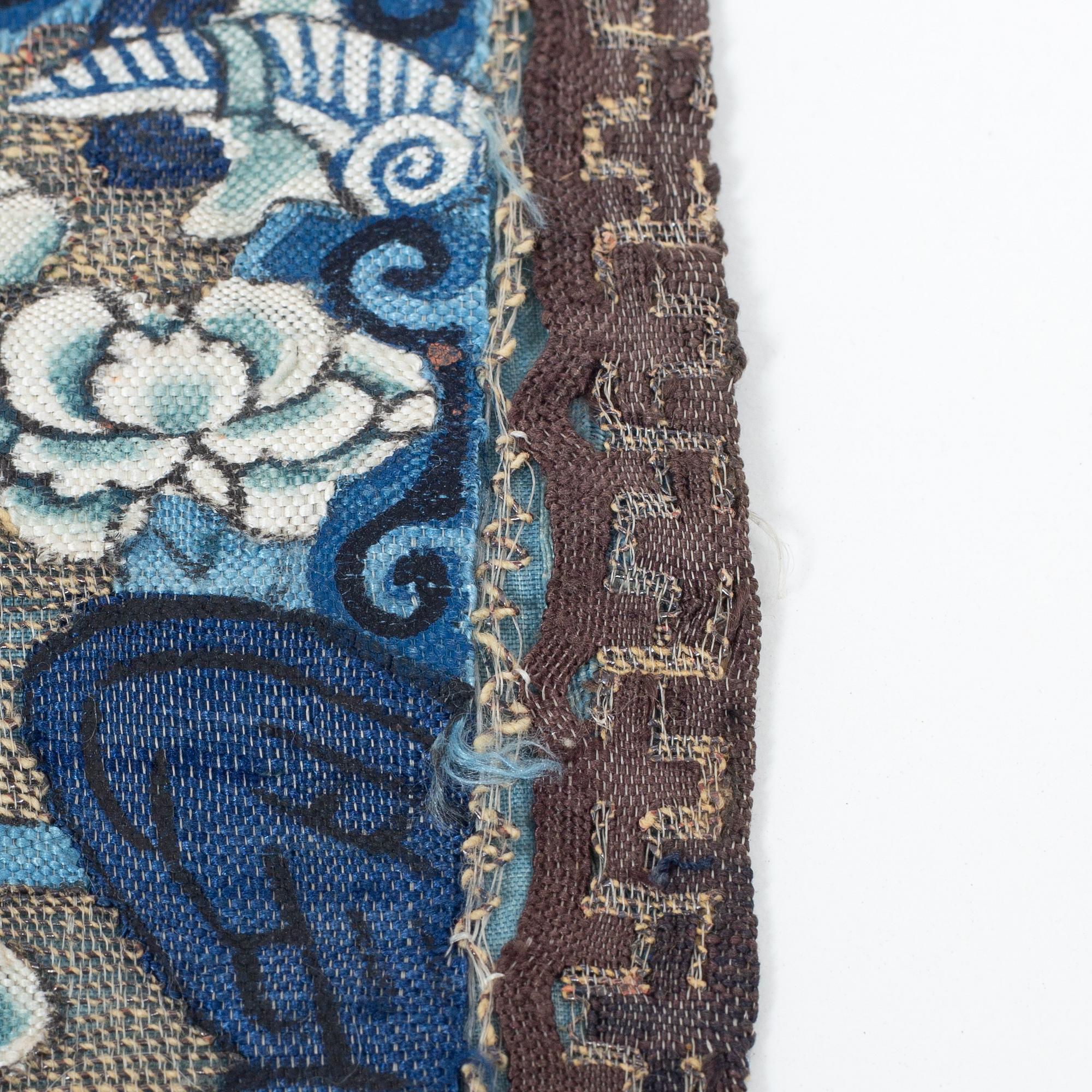 Two kesi silk and metal thread insignias/buzi, Qing dynasty, 19th century.