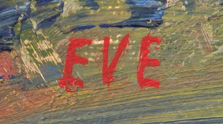 Eve Eriksson, oil on panel, signed.