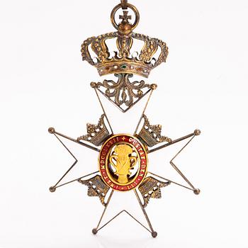 The Order of Vasa, commanders neck badge, gilded silver and enamel. CF Carlman, Stockholm.