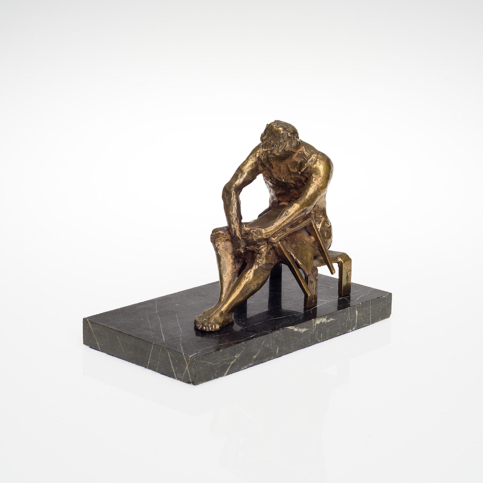 MATTI HAUPT, skulptur, brons, signerad.