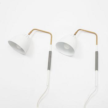 Jenny Bäck, wall lamps/bedside lamps, a pair, "Lean", Örsjö lighting.