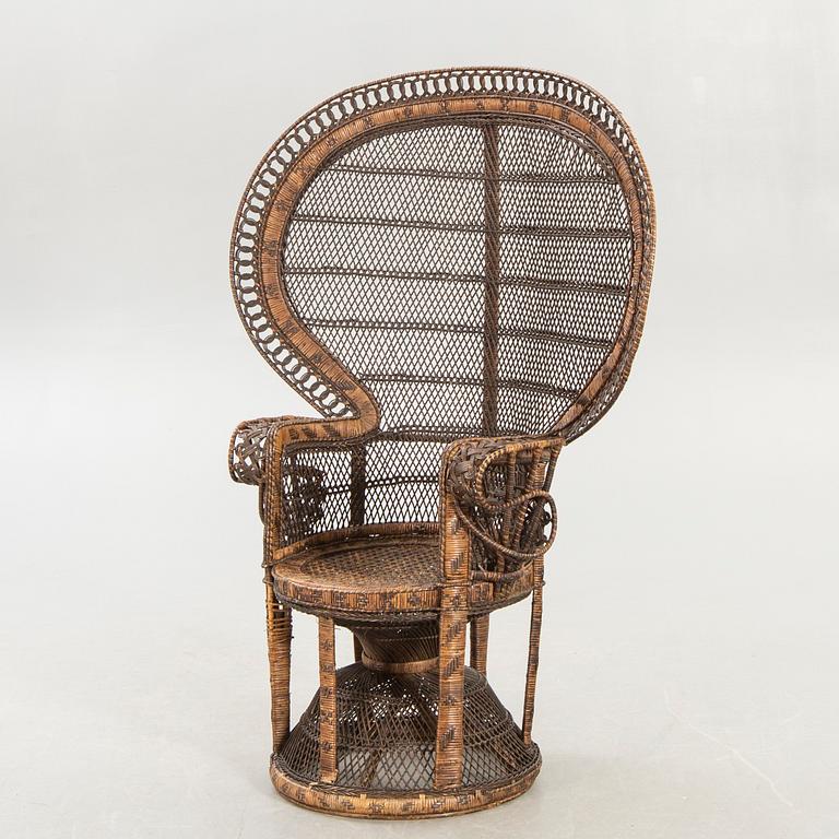 A rattan chair later part of the 20th century.