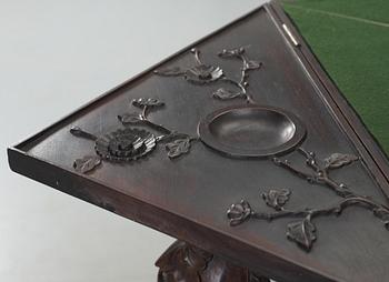 A hardwood games table, late Qing dynasty (1644-1912).