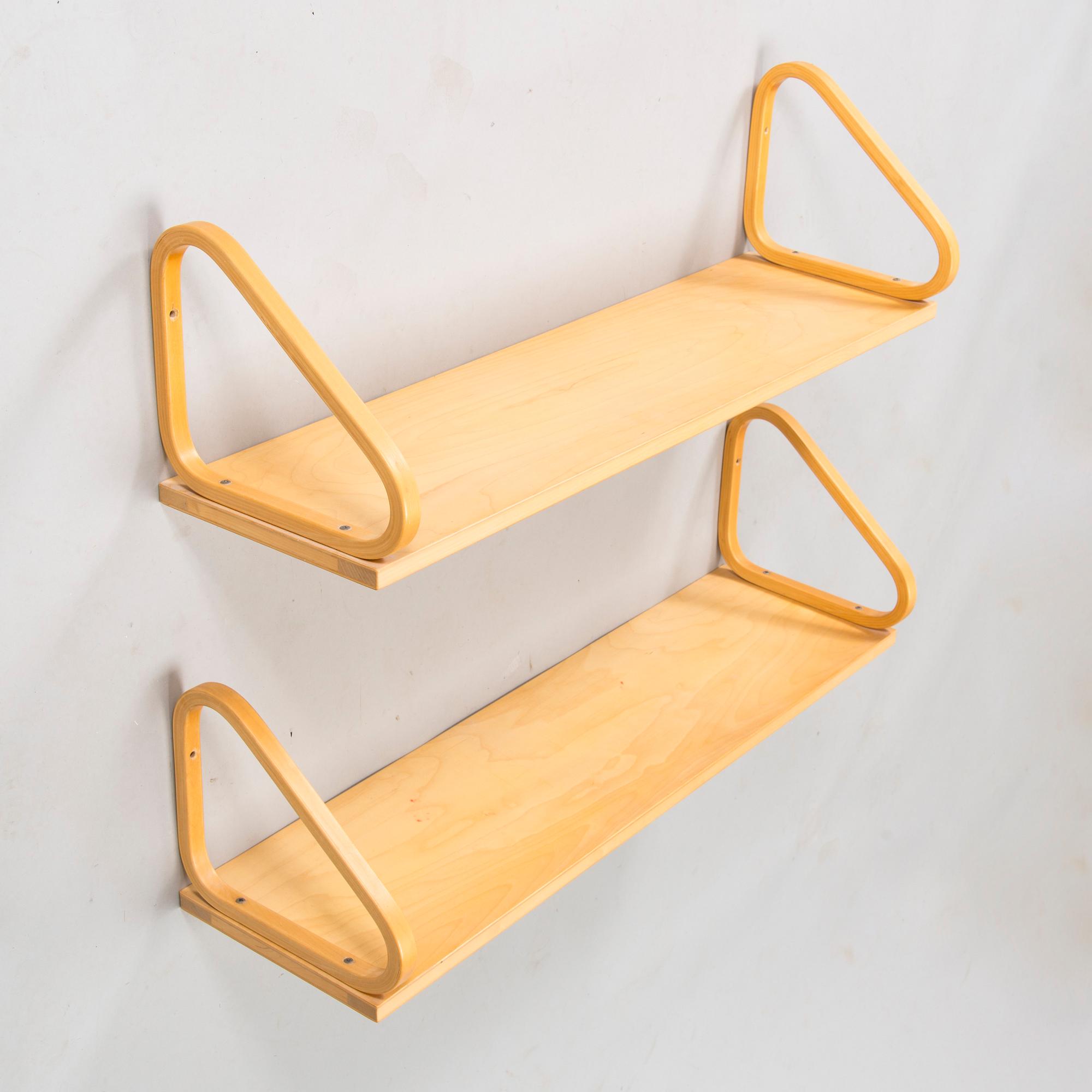 Alvar Aalto, a pair of '112B' shelves, Artek, late 20th century.