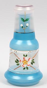 KARAFF MED GLAS, glas, 1800-talets senare hälft.