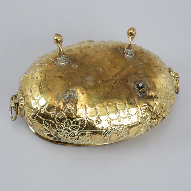 A 19th century brass jardiniere.