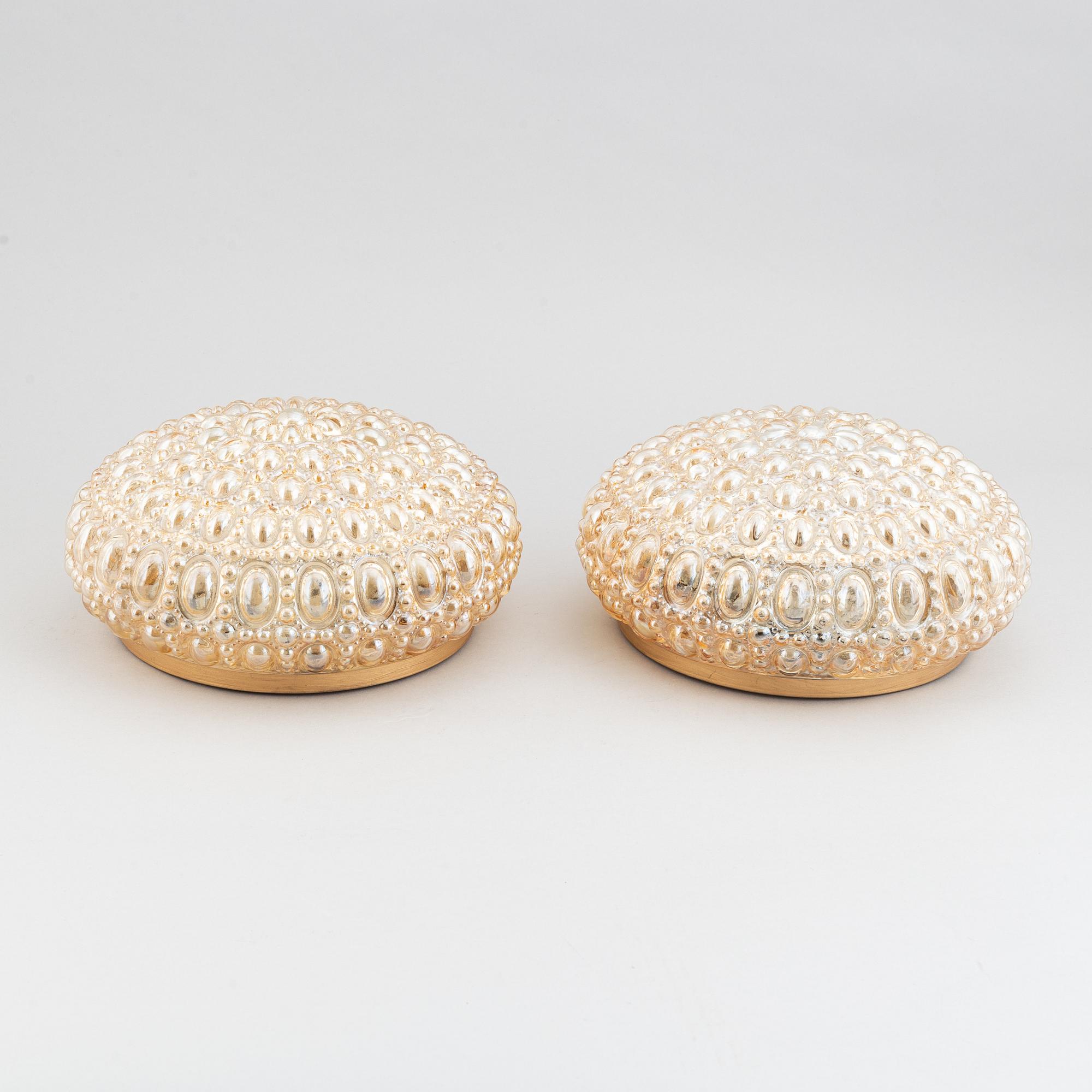 Taklampor/vägglampor, ett par, Glashütte Limburg, Tyskland, 1900-talets andra hälft.