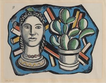 Text: "Fernand Léger, 'Woman with Cactus' from: Album of 10 serigraphs".