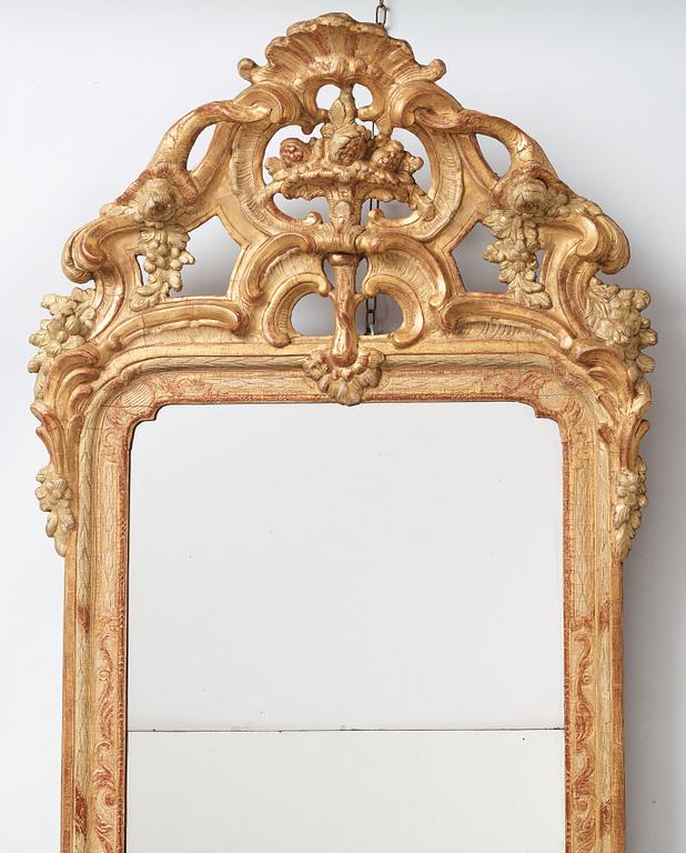 A Swedish Rococo 1770s mirror by Johan Åkerblad (master in Stockholm 1758-1799).