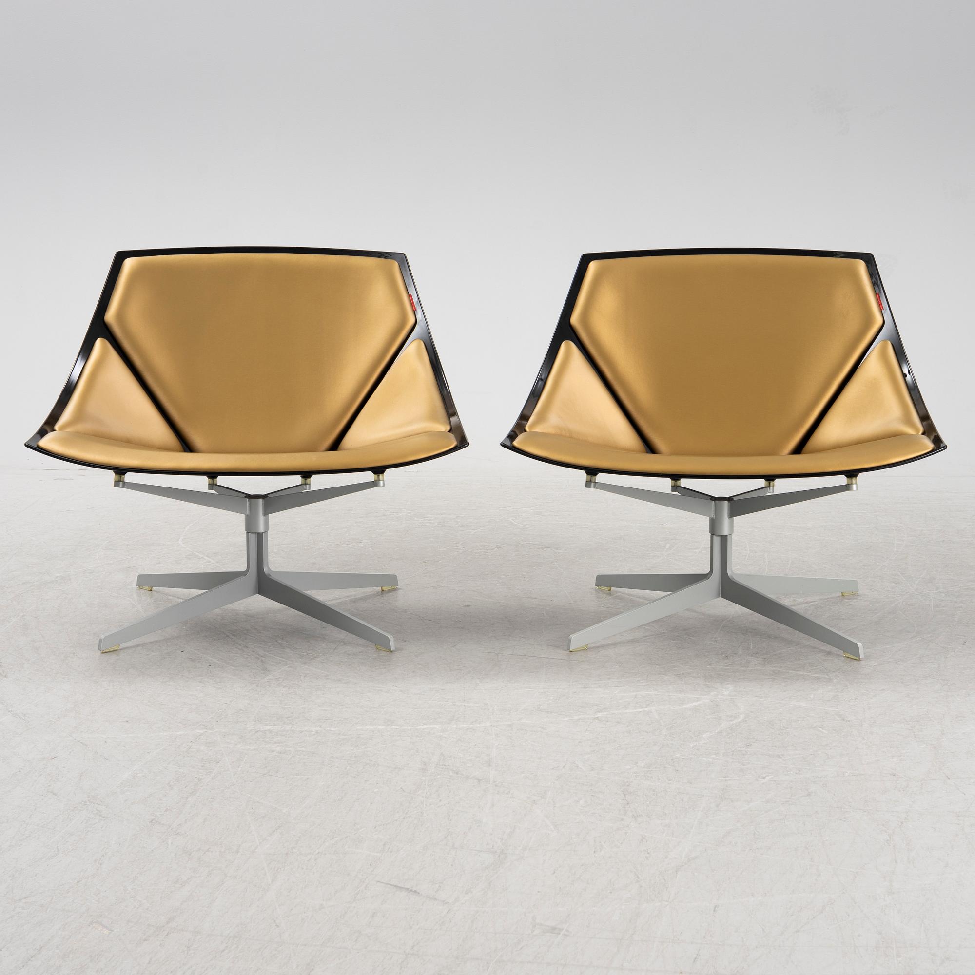 Jurgen Laub & Markus Jehs, a pair of 'JL10' easy chairs, Fritz Hansen, Denmark, 2008.