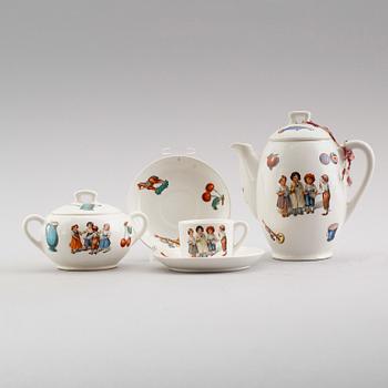 DOCKSERVIS, 8 delar, porslin, Tyskland, omkring år 1900.