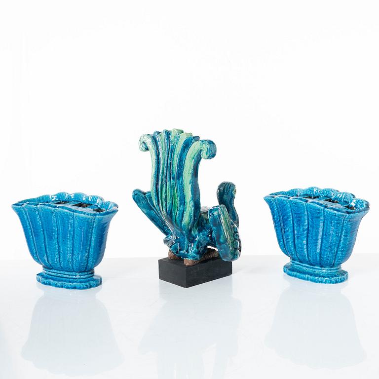 Gunnar Nylund, Paradisfågel samt ett par vaser, Rörstrand.