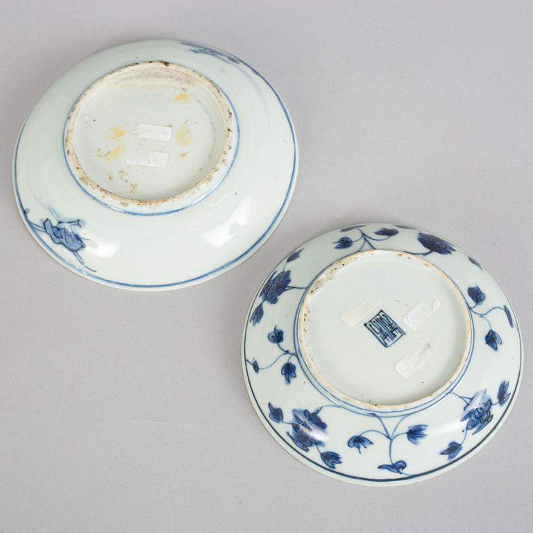 Two blue and white dishes, Ming dynasty (1368-1644).