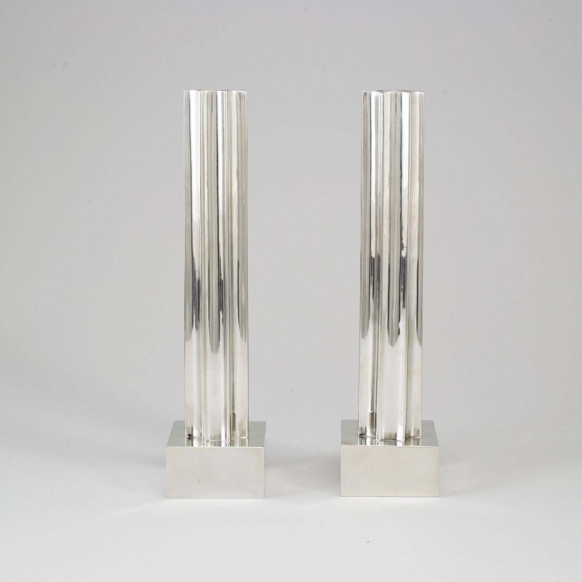 Gustaf Nordenskiöld, a pair of 'Kolonn' pewter candlesticks from Svenskt Tenn, 2019.