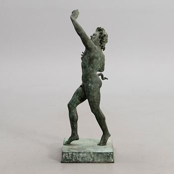 A 19th century Dancing Faun bronze sculpture.