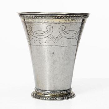A Swedish silver beaker, mark of Jeremias Dahlén, Västerås (1722–1736–).