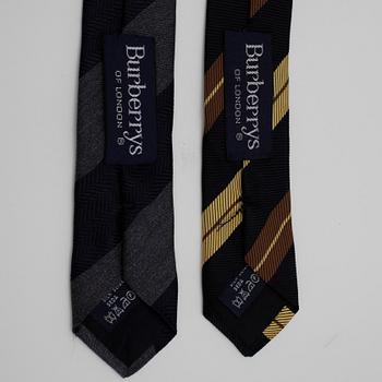 BURBERRY, två stycken slipsar, 1970-tal.
