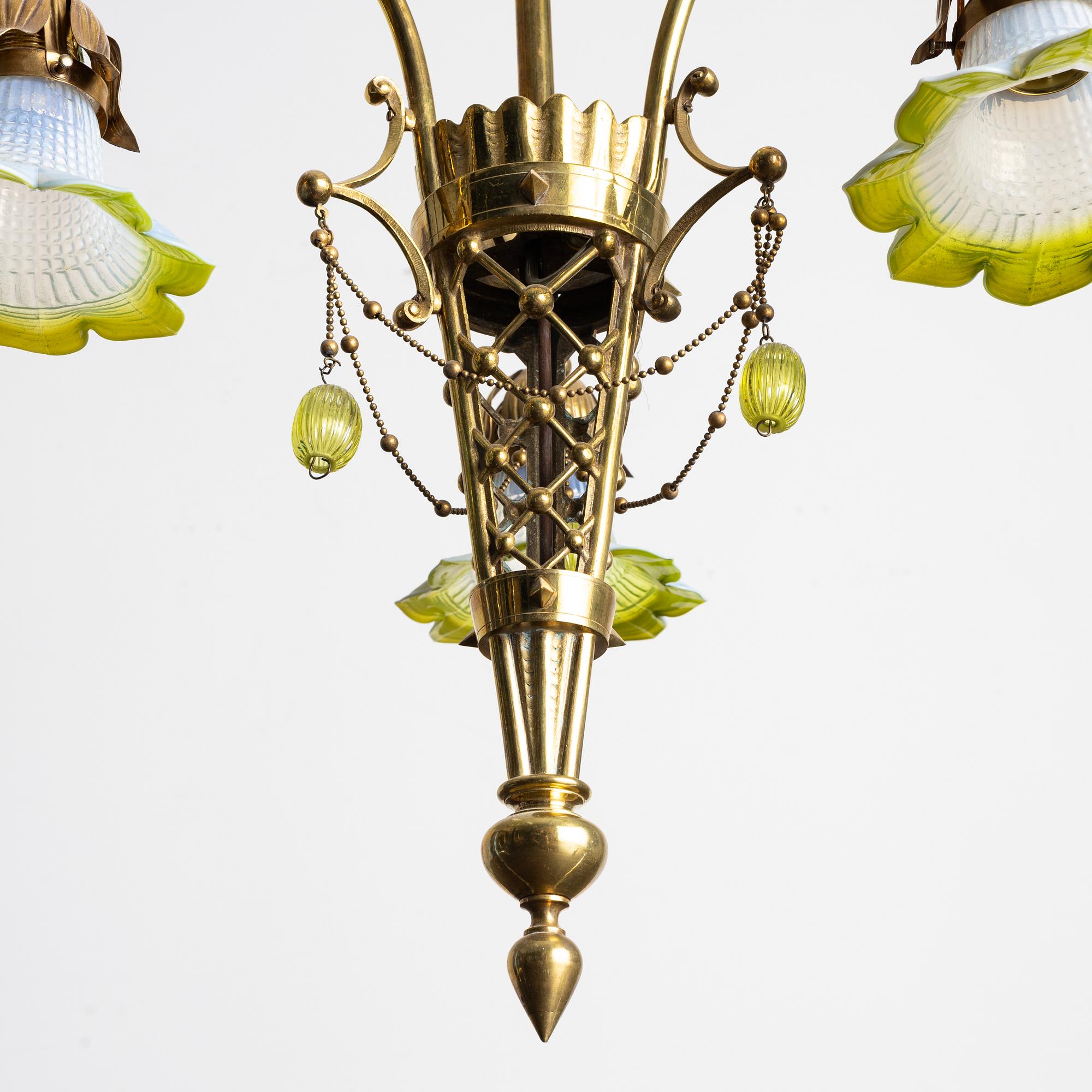 Ceiling lamp, Art Nouveau, early 20th century.