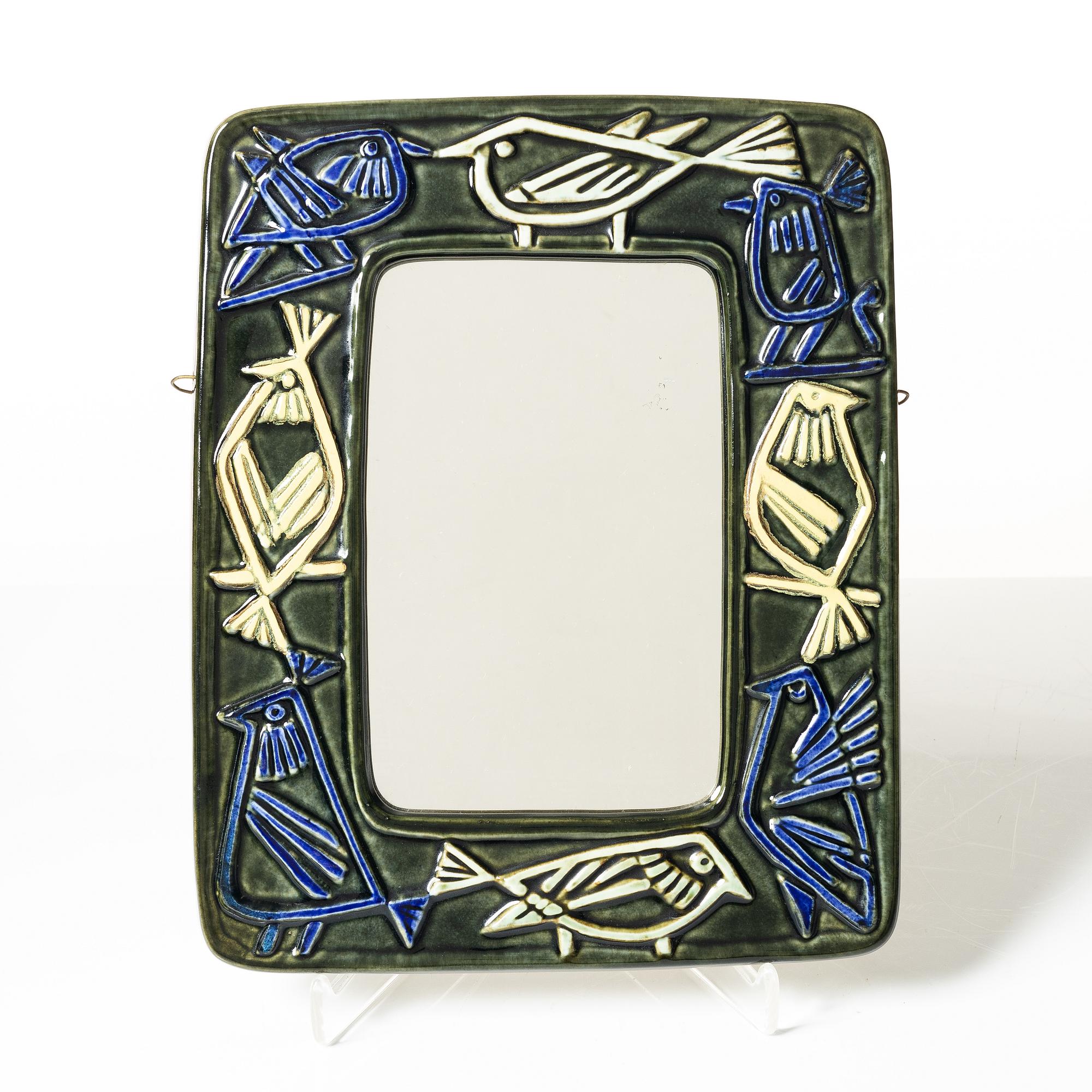 Lisa Larson, mirror from "Harlequin", Gustavsberg, 1960.
