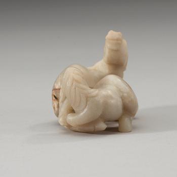 A nephrite figure of horses, China.