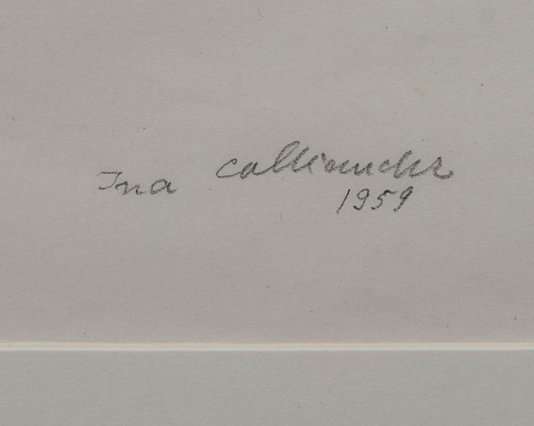 INA COLLIANDER, träsnitt, signerad, daterad 1959 och numrerad T.p.l'a 9/10.