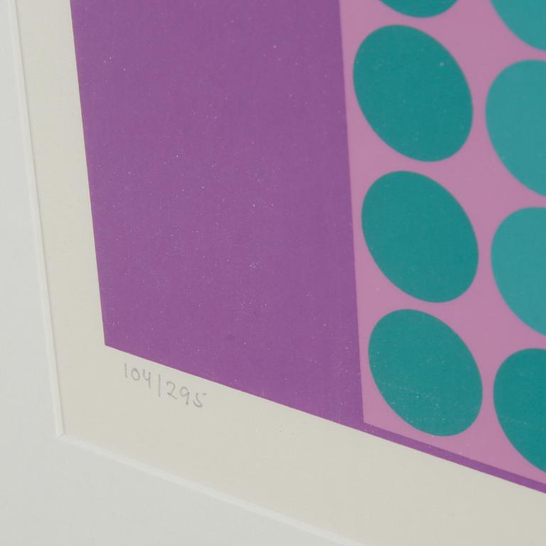 Victor Vasarely, silkscreen in colours, signed 104/295.