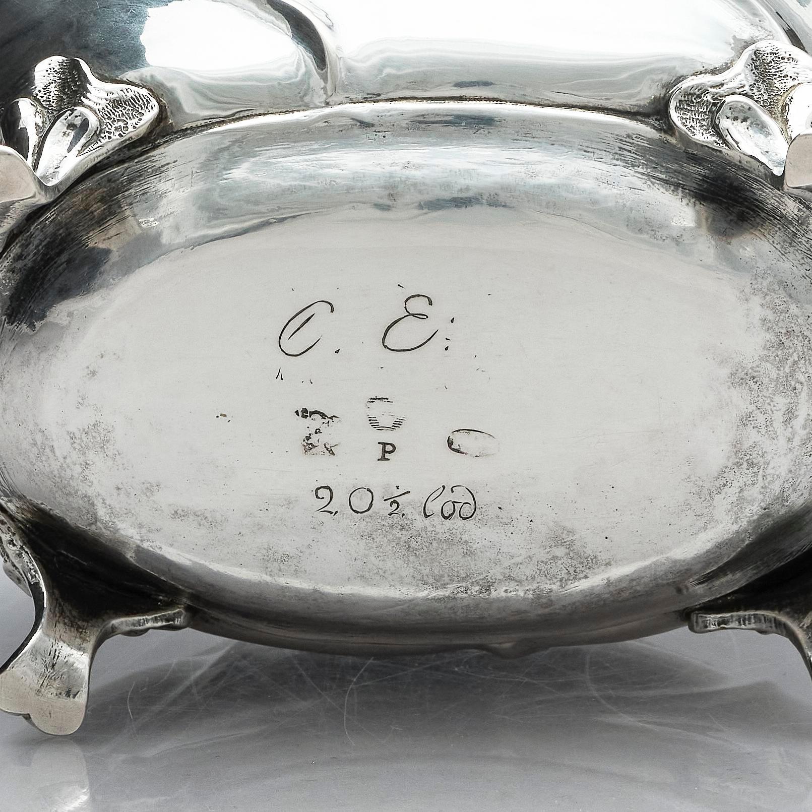 A Swedish Rococo 18th Century silver sugar-casket, marks of Petter Davidsson, Norrköping 1750.