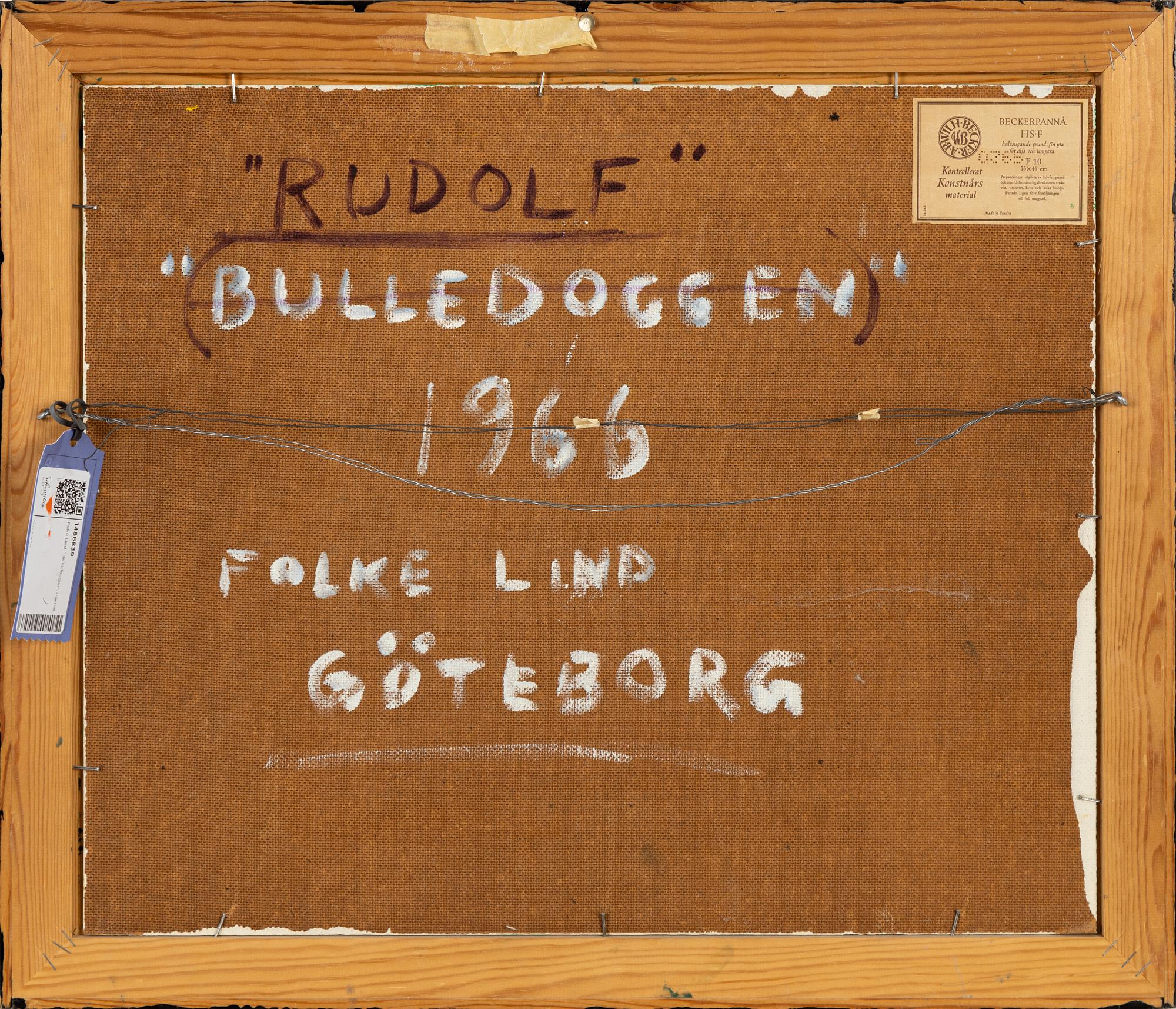 Folke Lind, olja på pannå, signerad och daterad -66.