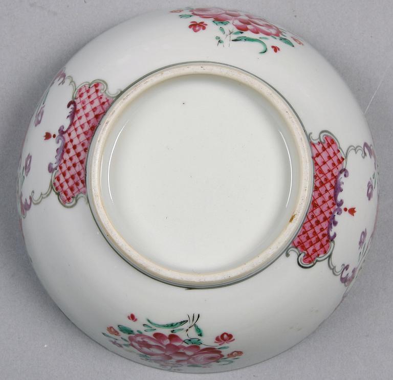 TALLRIKAR SAMT SKÅL, 5 st, porslin, Qianlong, Kina 1700-tal.