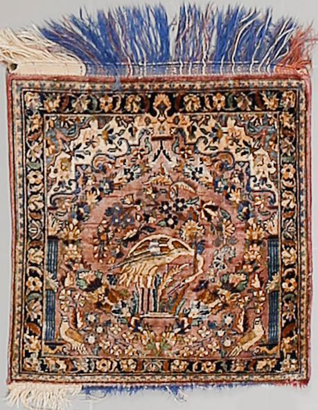 A Keshan silk rug, semiantique, ca 51 x 49 cm.