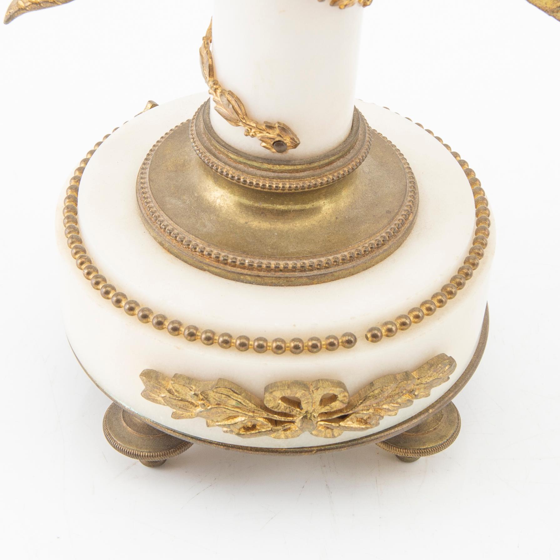 Table garniture 3 pcs, Louis XV style, late 19th century.