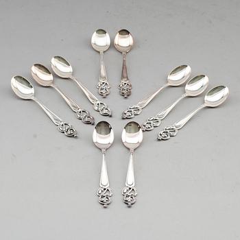 MOCKASKEDAR, 34 st, silver, Deylhe, Tyskland, svenska importstämplar. Vikt ca 335 g.