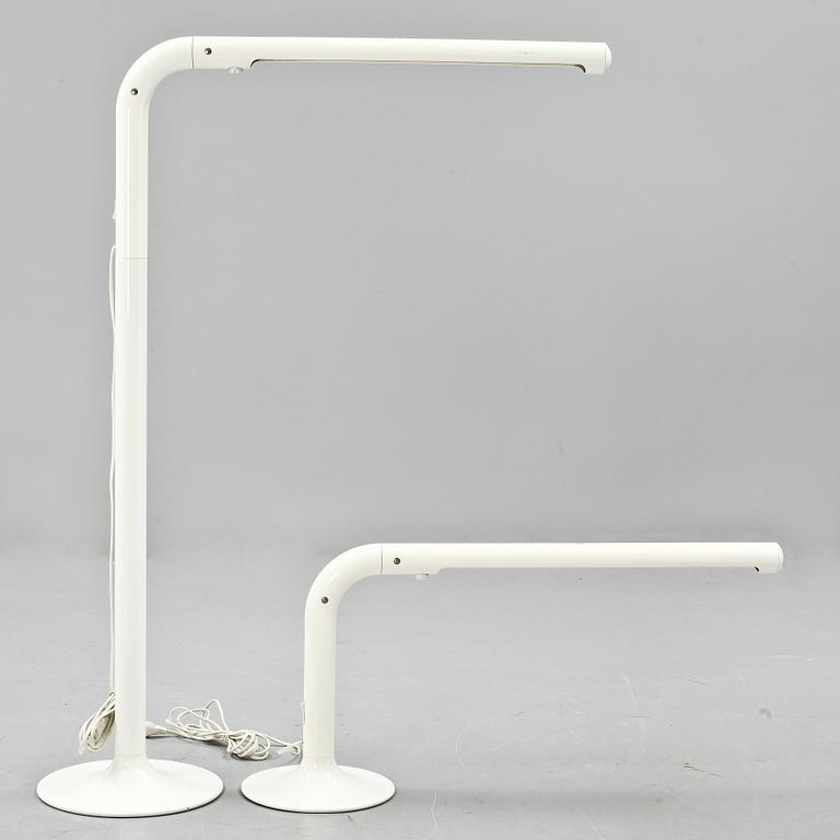 BORDSLAMPA samt GOLVLAMPA, "Tuben", Anders Pehrson, Ateljé Lyktan, Åhus.