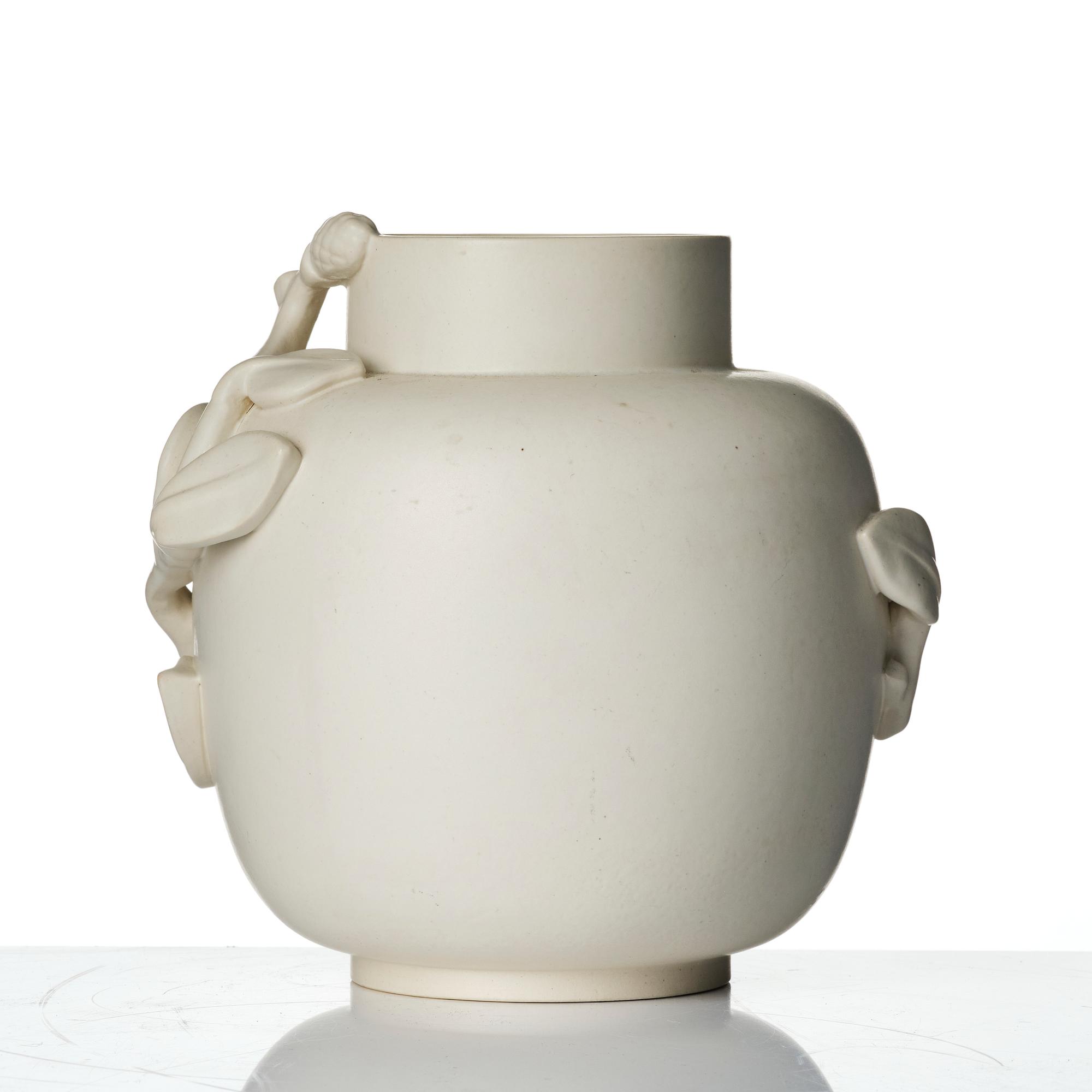 Wilhelm Kåge, a "Carrara" ceramic vase and bowl, Gustavsberg 1930s-40s.