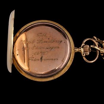 FICKUR, savonett, 18k guld,1900-talets början. Vikt 130 g.