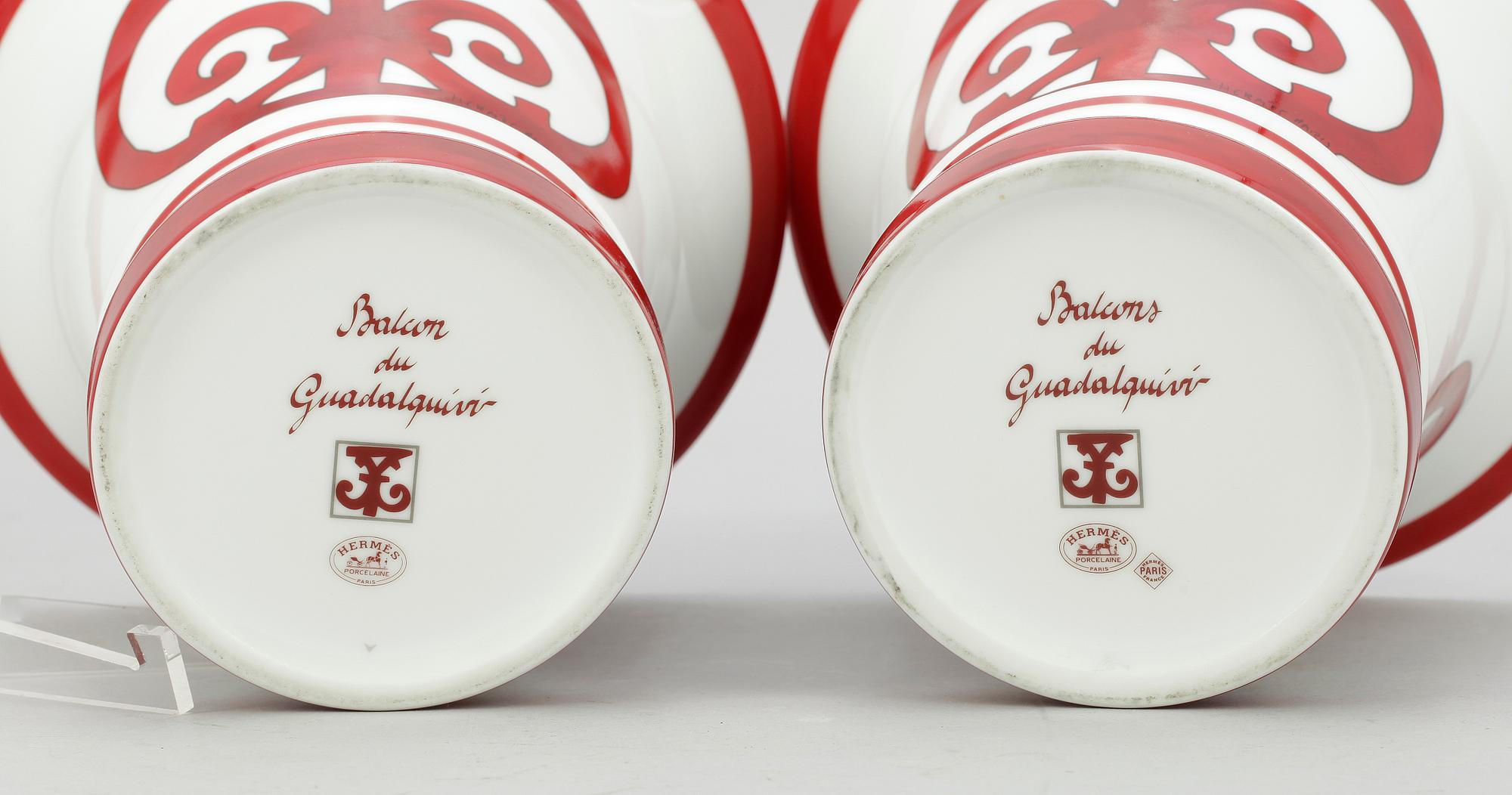 YTTERFODER, ett par, porslin, Hermès Porcelaine, Paris, 1900/2000-tal.