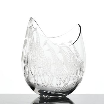 Vicke Lindstrand, vas "Högvilt" (Safari), Kosta, 1950-60-tal.
