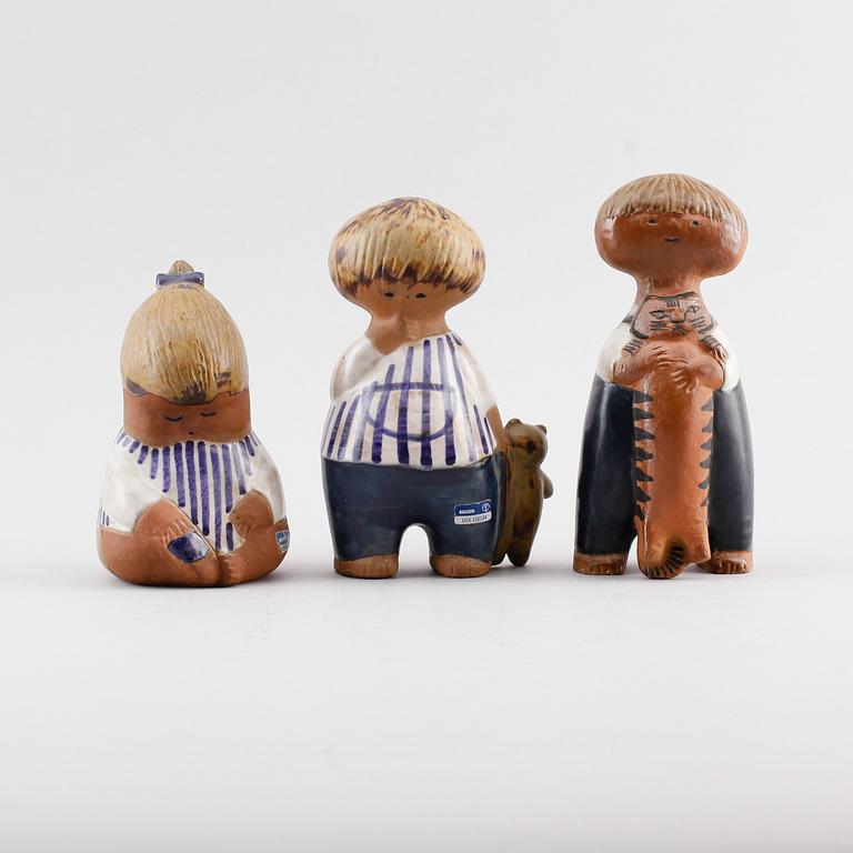 FIGURER, 3 st, stengods, Lisa Larson, Gustavsberg.