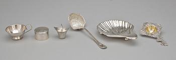 PARTI SILVER, 6 delar, silver, bl a Pehr Eriksson Malmö 1860. Tot vikt 254g.