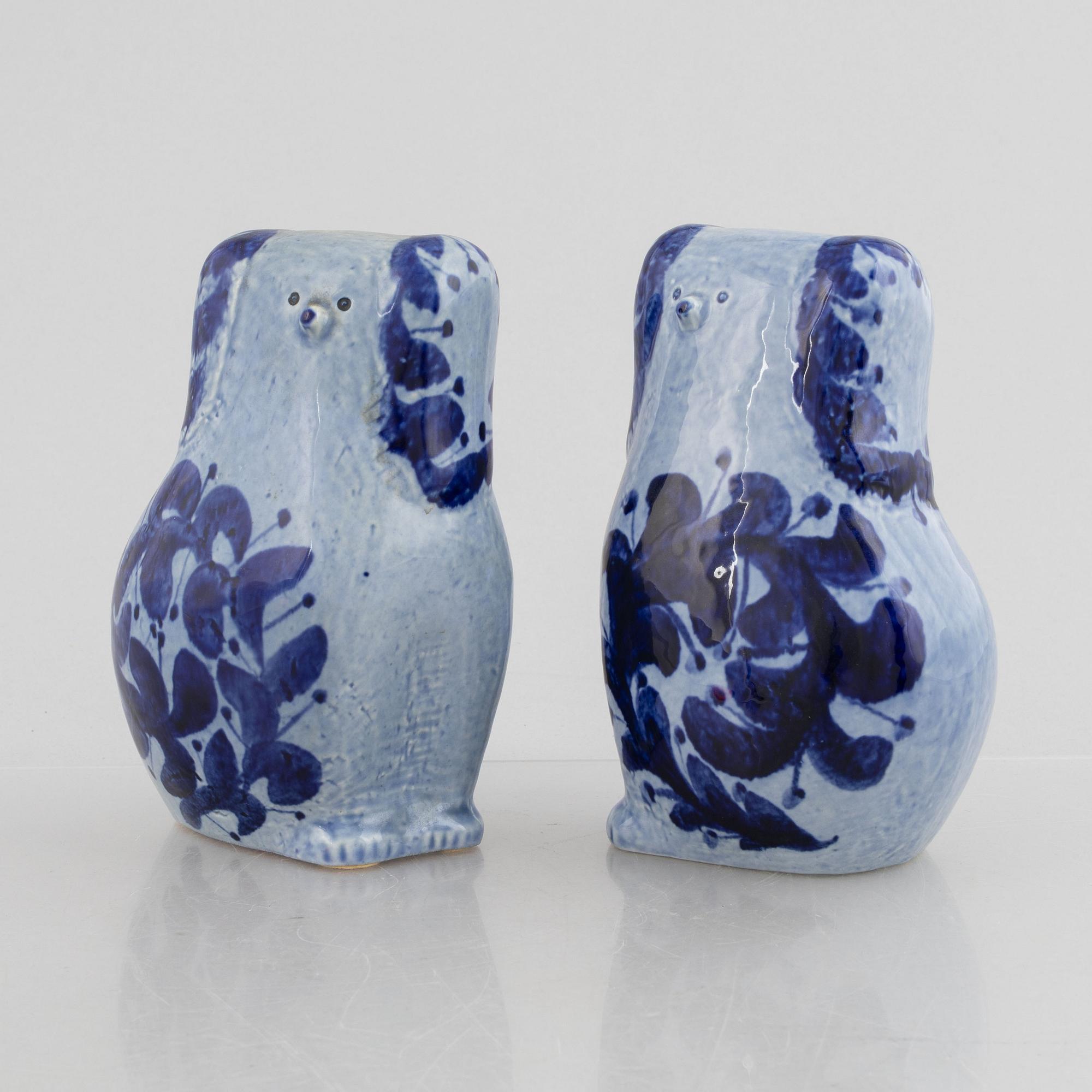 Lisa Larson, figuriner, 2 st, "Pudlar", Gustavsberg.