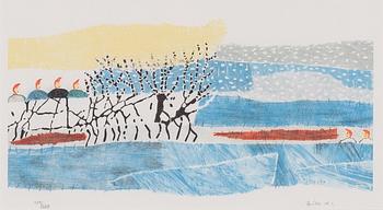 Britta Marakatt-Labba, Landscape with figures.