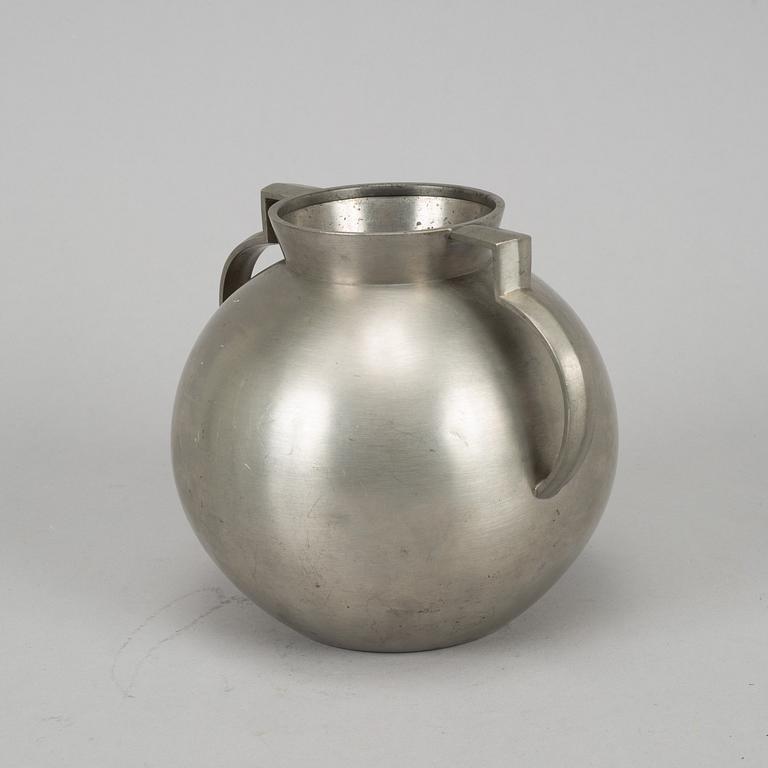 A 1930's pewter vase, Stockholm, numbered 57/150.