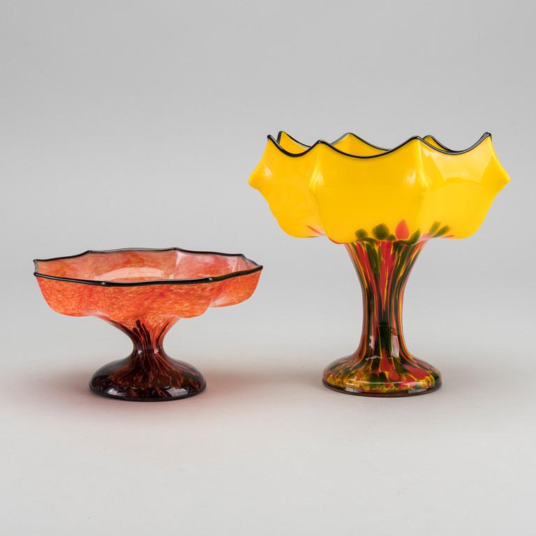 WILHELM KRALIK SOHNE, a set of two glass bowls Art Nouveau around 1910.