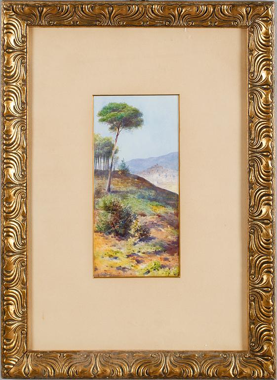 OKÄND KONSTNÄR, akvarell, signerad I Sabatini, Italien, omkring år 1900.