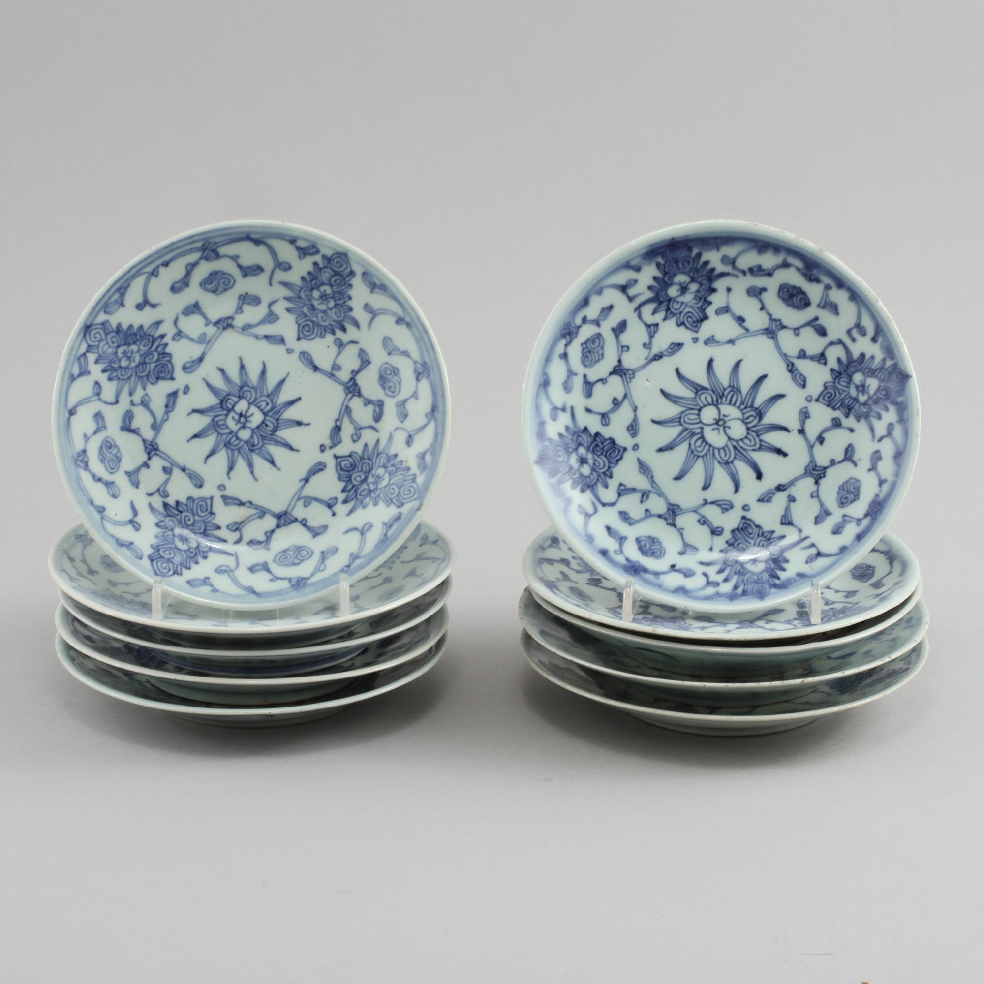 BÄRTALLRIKAR, 10 st, porslin, Kina, 1900-tal.