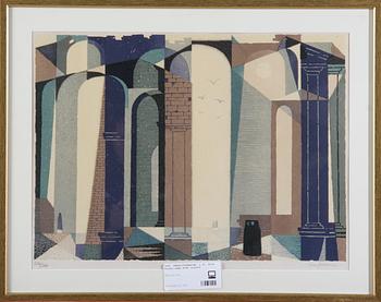 FÄRGLITOGRAFIER, 2 st. Erik Olsson samt Sven Jonsson.