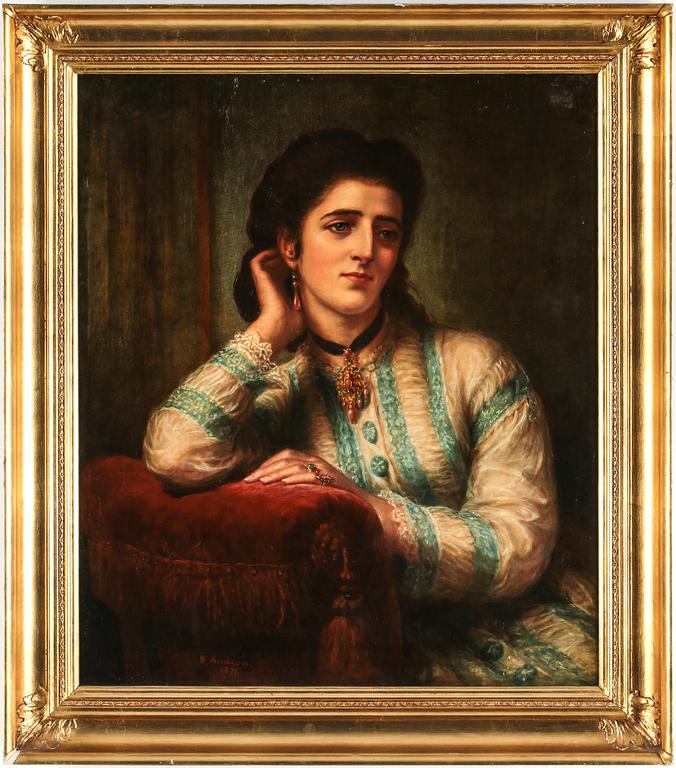 BERNARDO AMICONI, olja på duk, signerad daterad 1876.